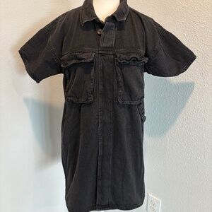 ASOS black utility style mini dress US 4